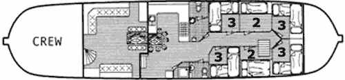 Plattegrond met hutcapaciteit